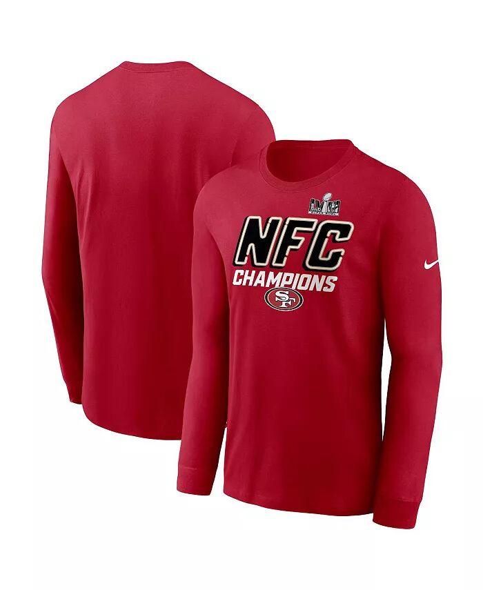 

Мужская футболка с длинным рукавом Scarlet San Francisco 49ers 2023 NFC Champions Iconic Nike