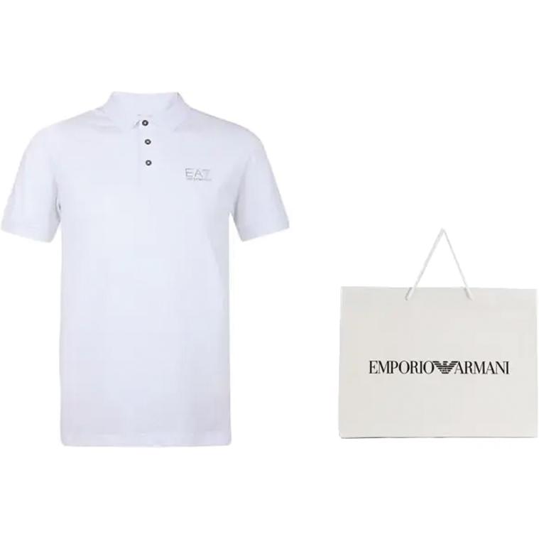 

Футболка поло с принтом логотипа SS22 EA7 EMPORIO ARMANI белая