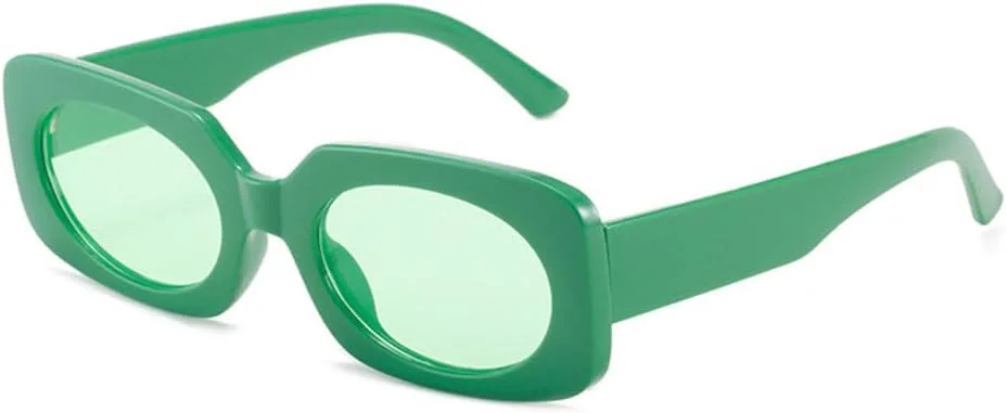 

Солнцезащитные очки LVTFCO Retro Candy Color для женщин, модные, с овальными линзами, защита от УФ-излучения UV400, для мужчин, желто-зеленые, Green Green