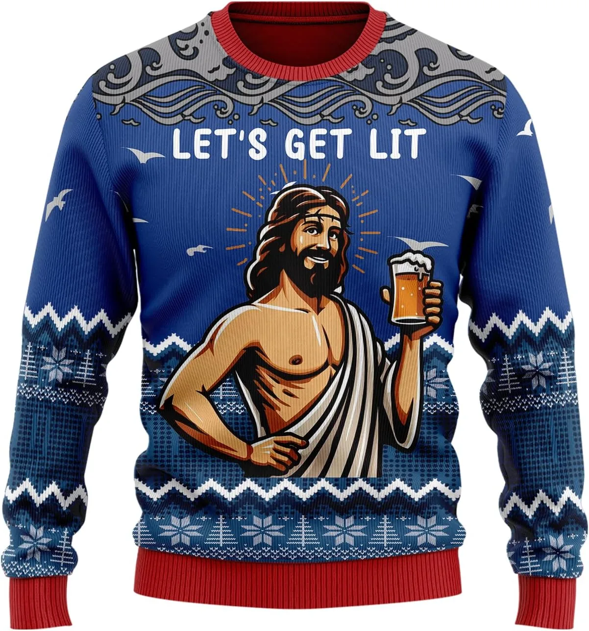 

Свитер Ugly Christmas Beer для мужчин и женщин, праздничный свитер Beermas PA11 HANZSPROUT