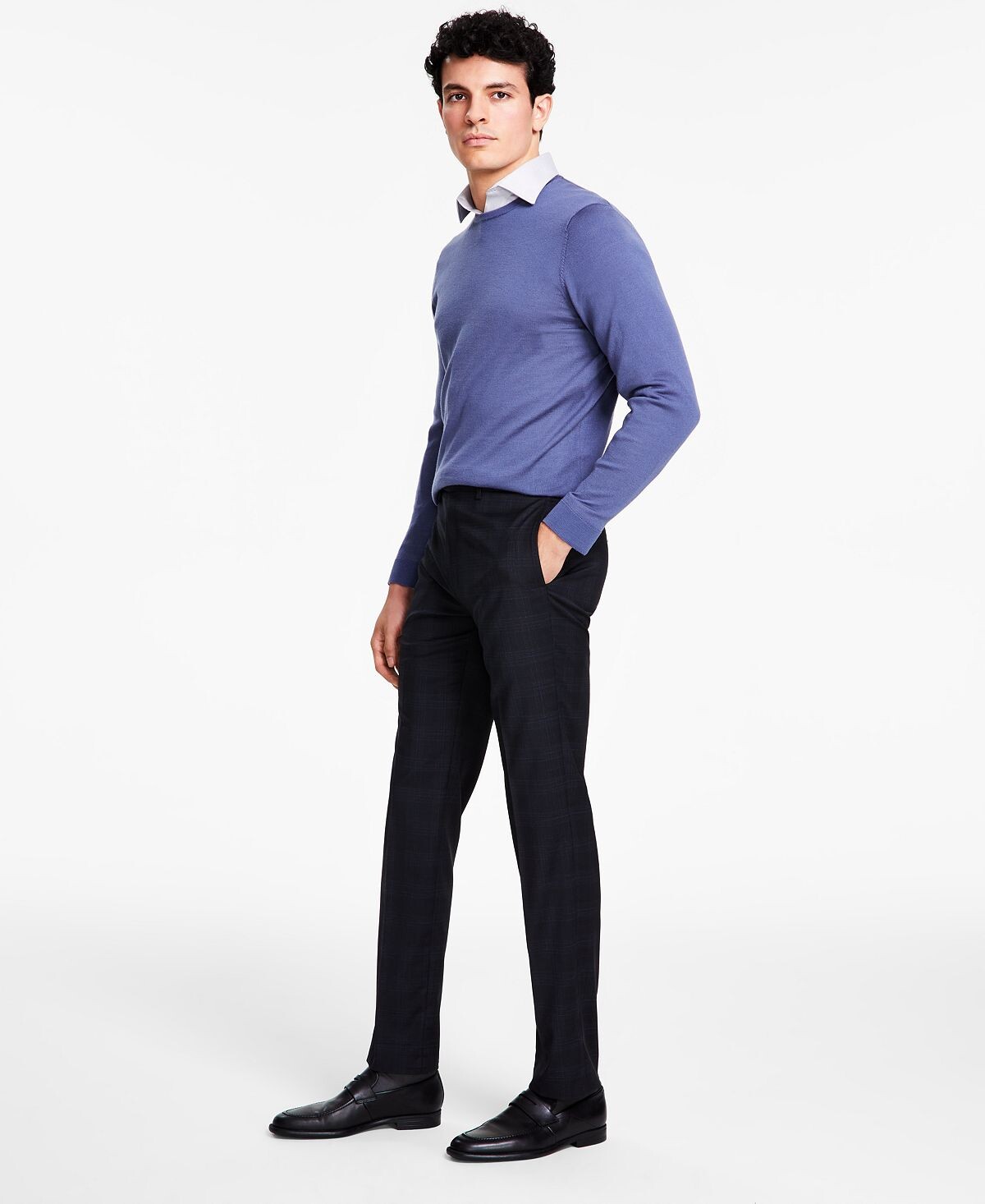 

Мужские облегающие эластичные костюмные брюки из смесовой шерсти Calvin Klein