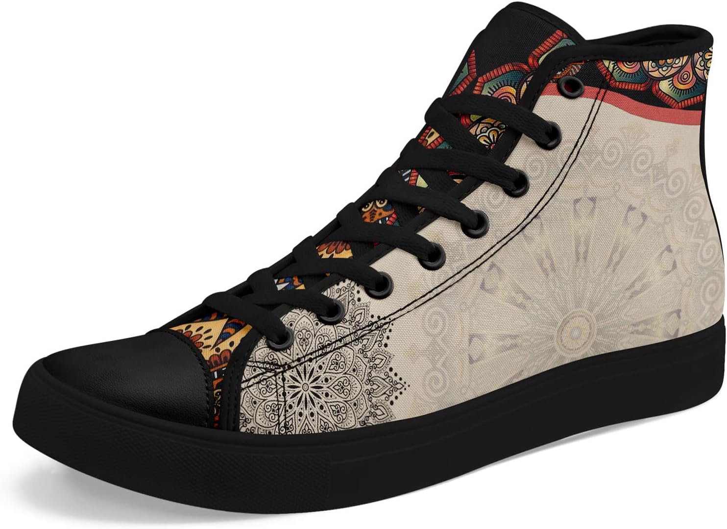 

Высокие кеды AWSOLE в стиле бохо из холщовой ткани для женщин и мужчин, легкие, удобные, художественного дизайна, в стиле йоги, подарочные, шнуровка, повседневные кроссовки, черный/красный/коричневый/бежевый