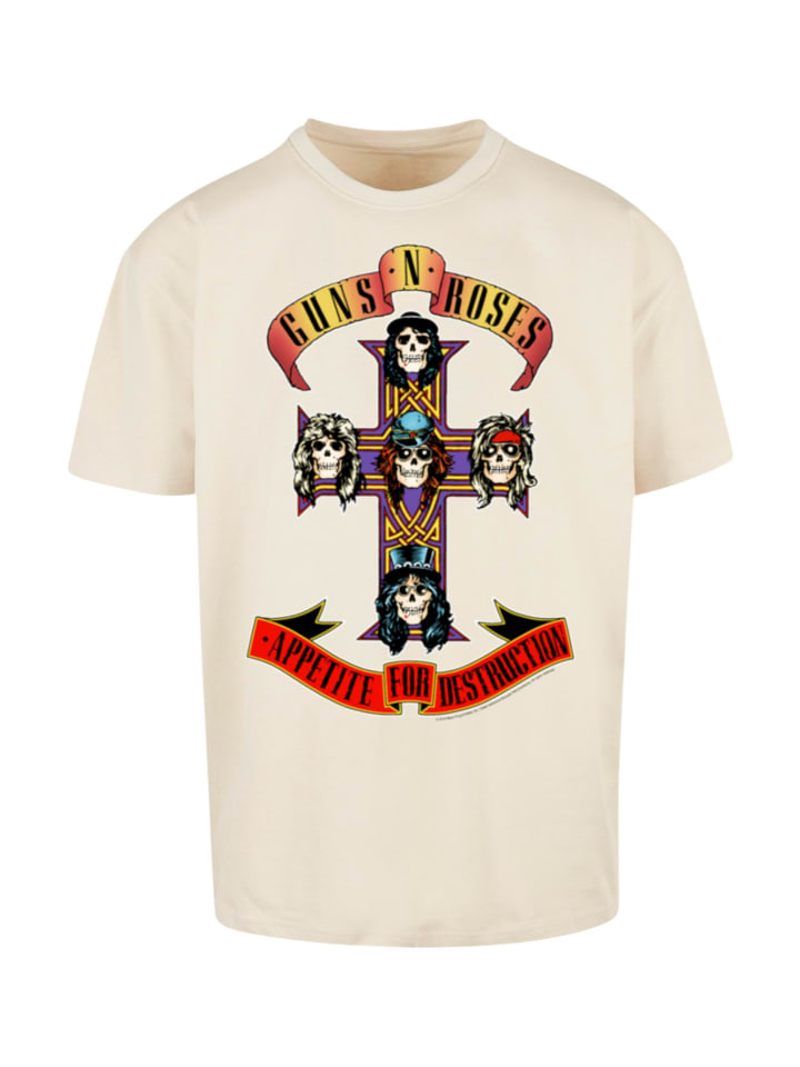 

Футболка F4NT4STIC Oversize T-Shirt Guns 'n' Roses Appetite For Destruction, песочный