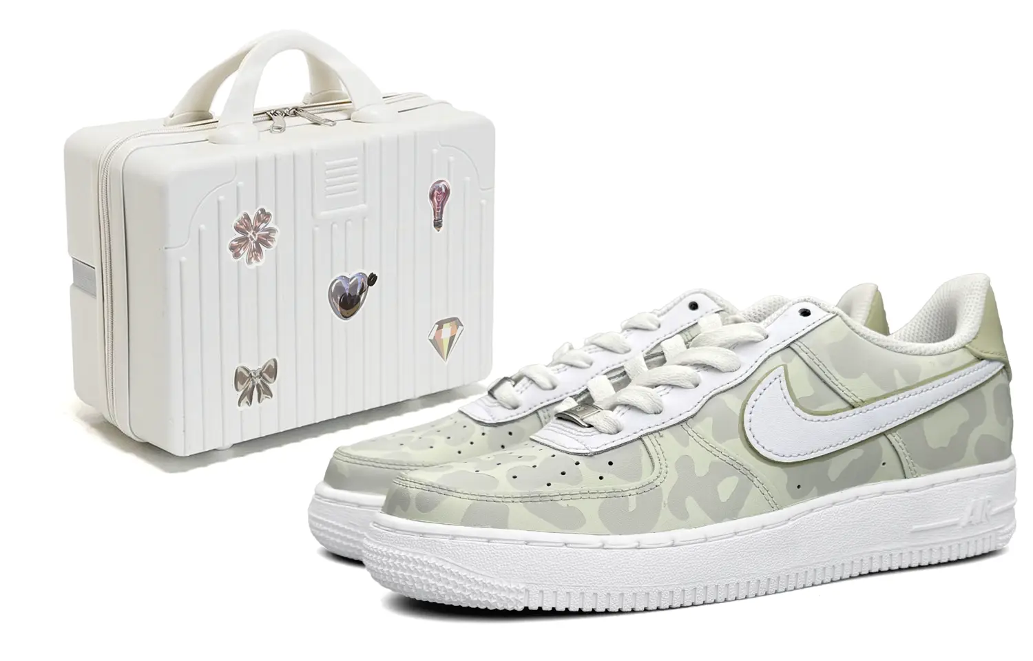 

Кроссовки Nike Air Force 1 Skateboarding Shoes Women's Low-top White/Green, цвет Matcha