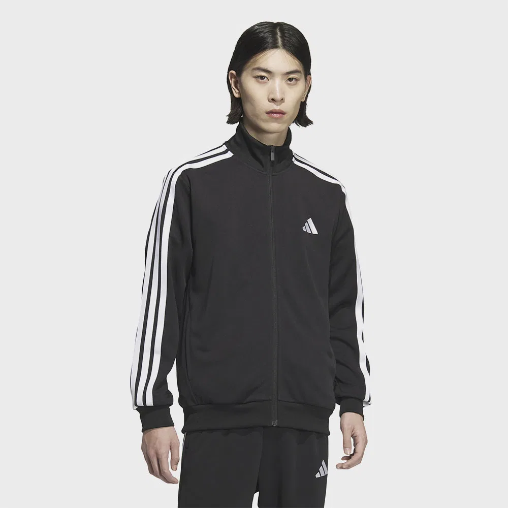 Мужская чёрная спортивная куртка Doubleknit Regular Fit 3S от Adidas