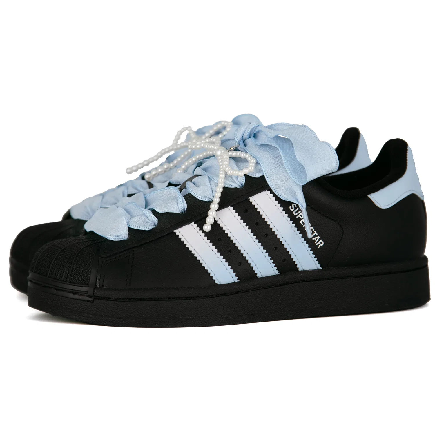 Кроссовки для скейтбординга Superstar 2 Endless Summer Leather Low top Kids' Black Blue Unisex Adidas Originals — фото 4