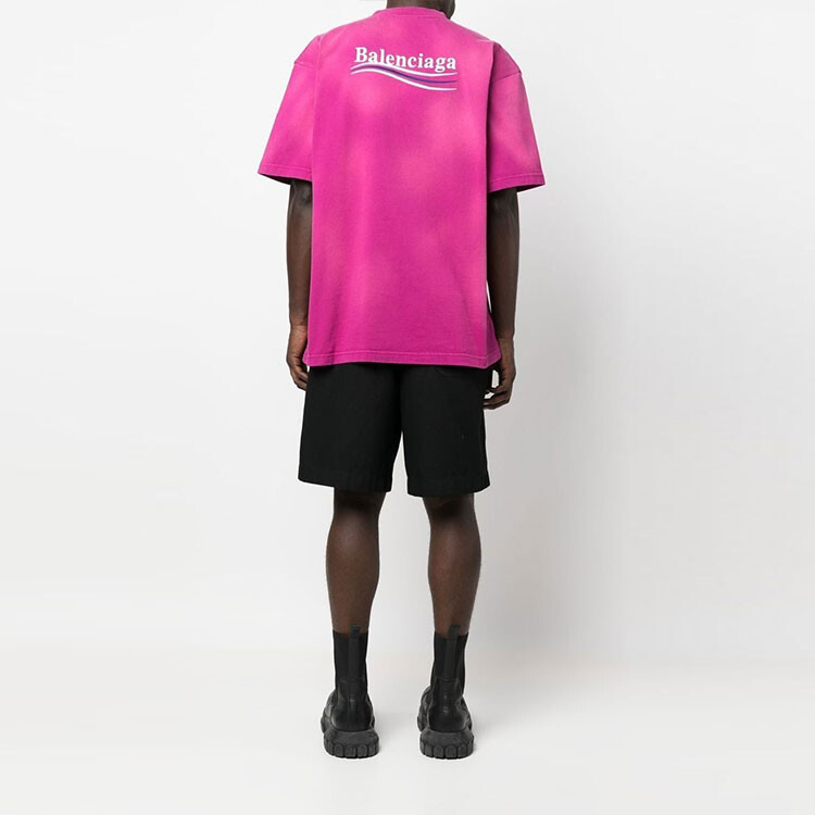 Футболка женская Balenciaga Oversize, розовый — фото 4