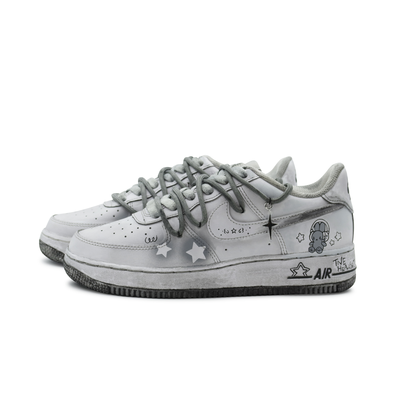 Кроссовки Nike Air Force 1 Low Skateboard женские потертые серые — фото 4