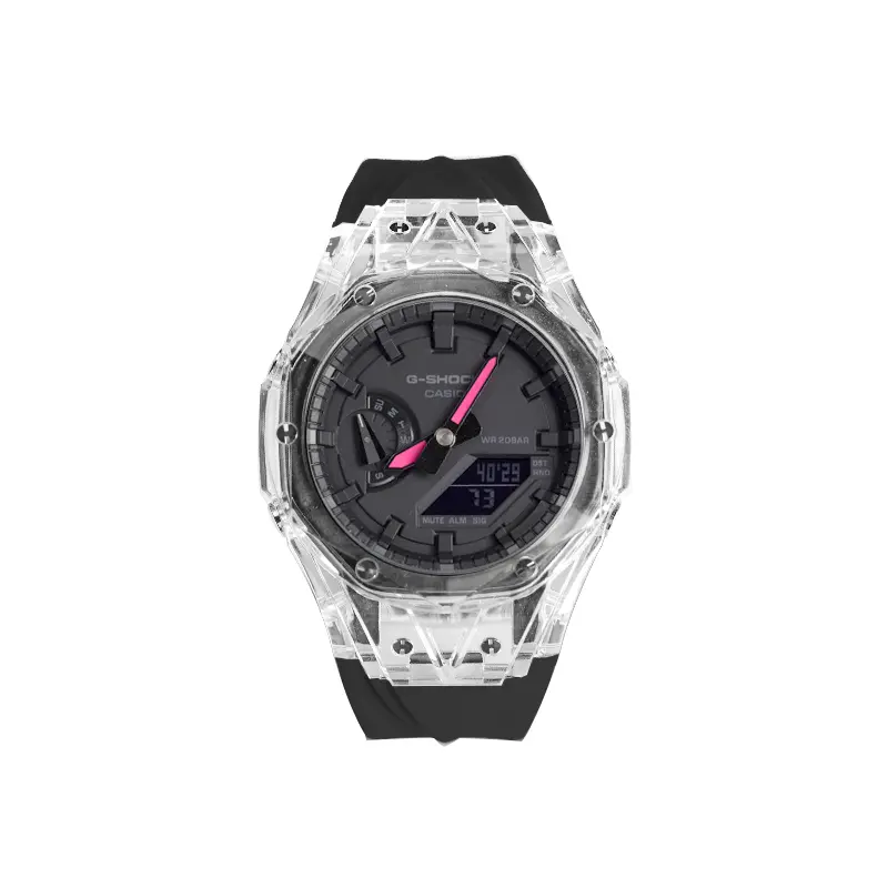 

CASIO Часы унисекс с двумя жидкокристаллическими/аналоговыми дисплеями, 48,5 мм, черные