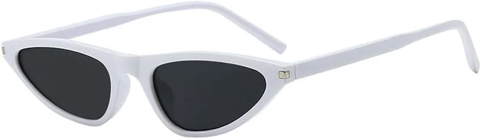 

Женские солнцезащитные очки «кошачий глаз», модные, в маленькой оправе, треугольные, винтажные, для улицы, с защитой от УФ-излучения UV400 WNCKSQ, C6whitegray