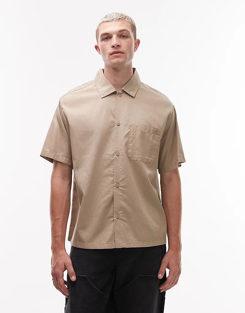 

Рубашка свободного кроя с короткими рукавами Dickies Lynville светло-коричневого цвета