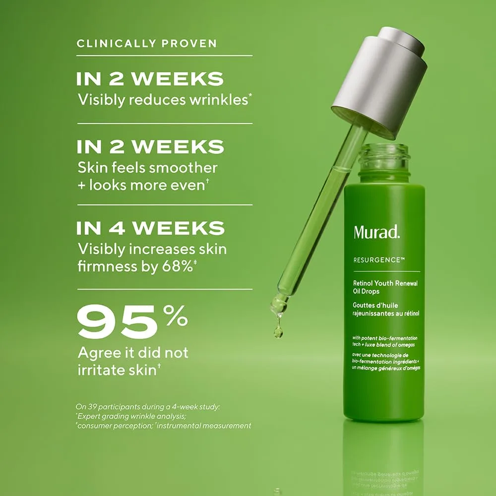 Сыворотка Murad — Retinol Youth Renewal Oil Drops с ретинолом против старения, увлажняет и разглаживает, 30 мл — фото 2