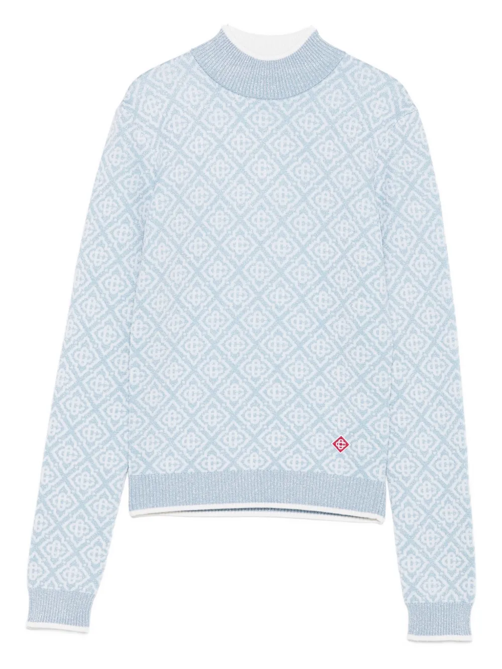 

Топ с геометрическим узором и воротником-стойкой Casablanca, синий