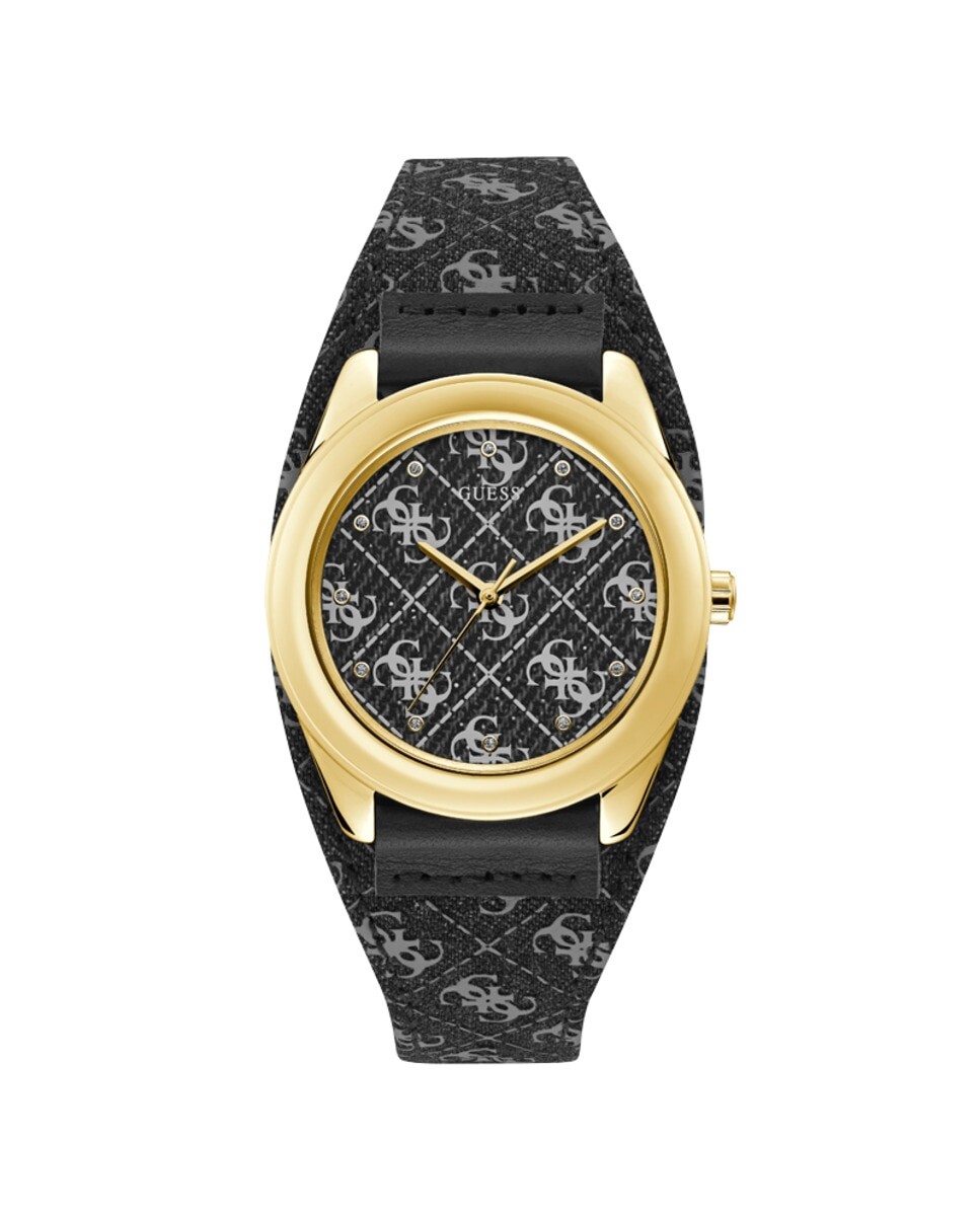 

Женские часы Eva W1278L2 из кожи с черным ремешком Guess, черный