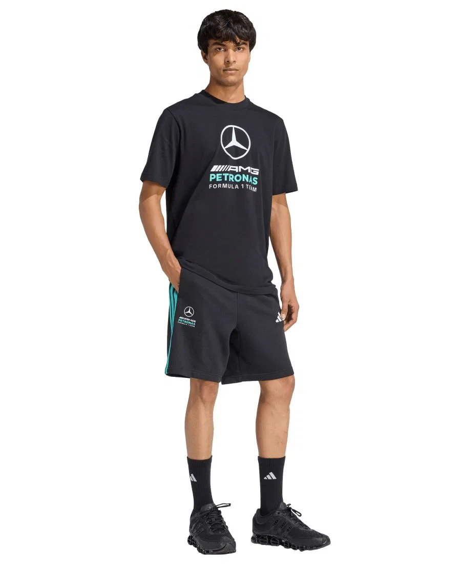 Мужские спортивные шорты Mercedes Formula 1 adidas, Black/Mint Rush — фото 2