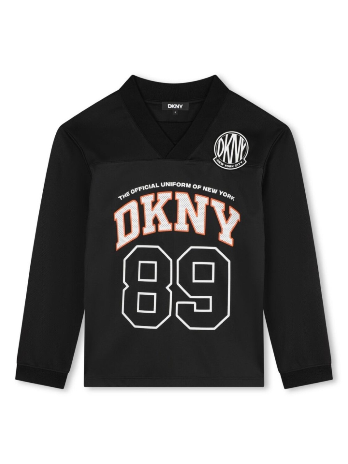

Dkny Kids лонгслив с логотипом и V-образным вырезом, черный