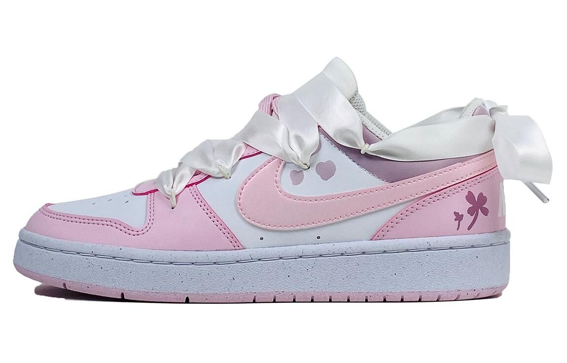 

Кроссовки Nike Court Borough Skateboard Shoes Women's Low-Top White Pink, Розовый, Кроссовки Nike Court Borough Skateboard Shoes Women's Low-Top White Pink