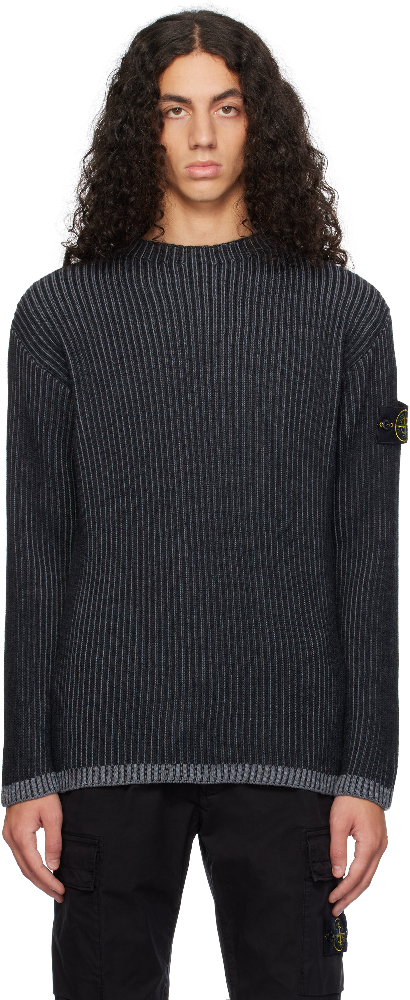 

Серый 532C1 Vanise Full Rib RWS шерстяной свитер Stone Island
