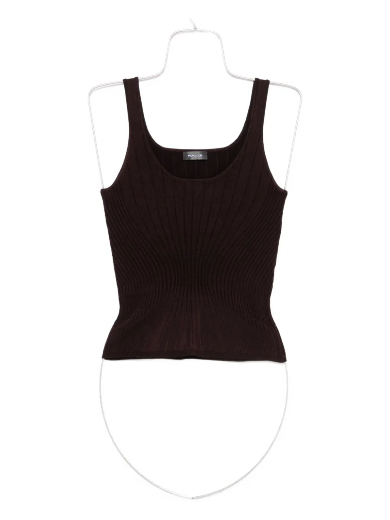 

Топ Mugler с круглым вырезом и отделкой в рубчик, фиолетовый