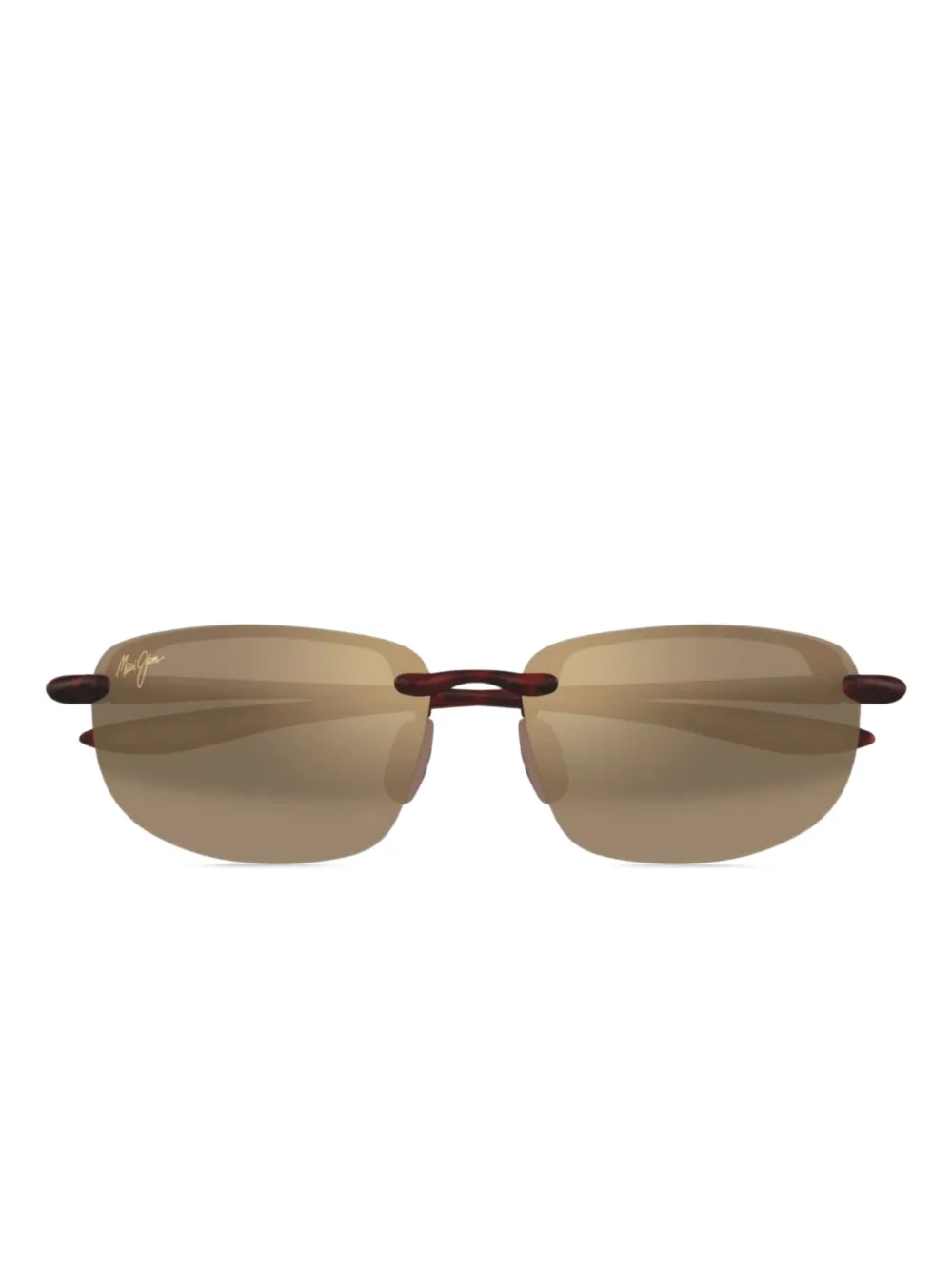 

Солнцезащитные очки в овальной оправе без оправы Maui Jim, коричневый