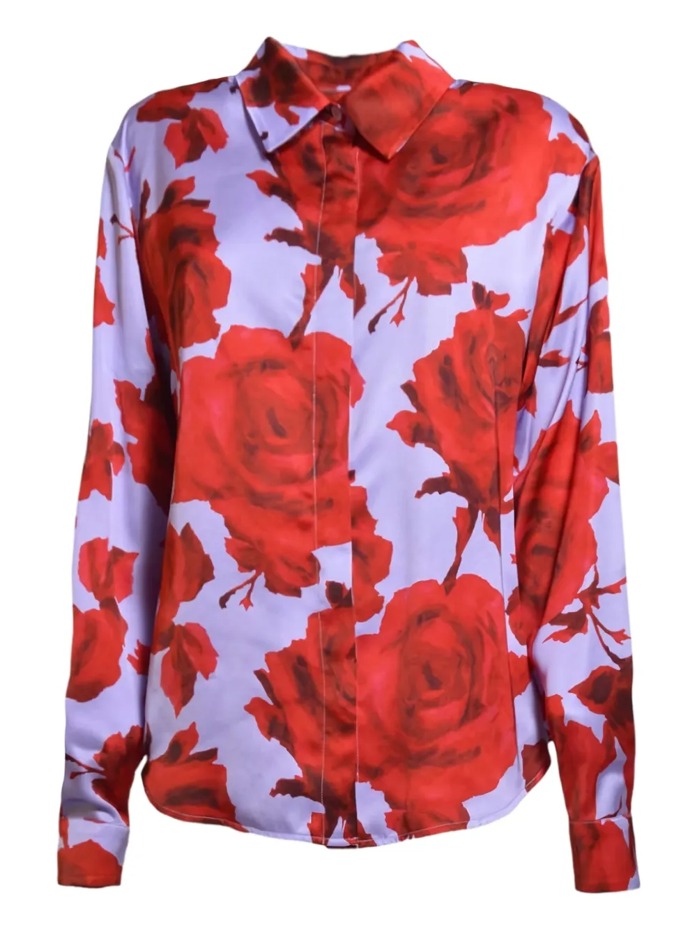 

Рубашка с цветочным принтом Msgm, фиолетовый