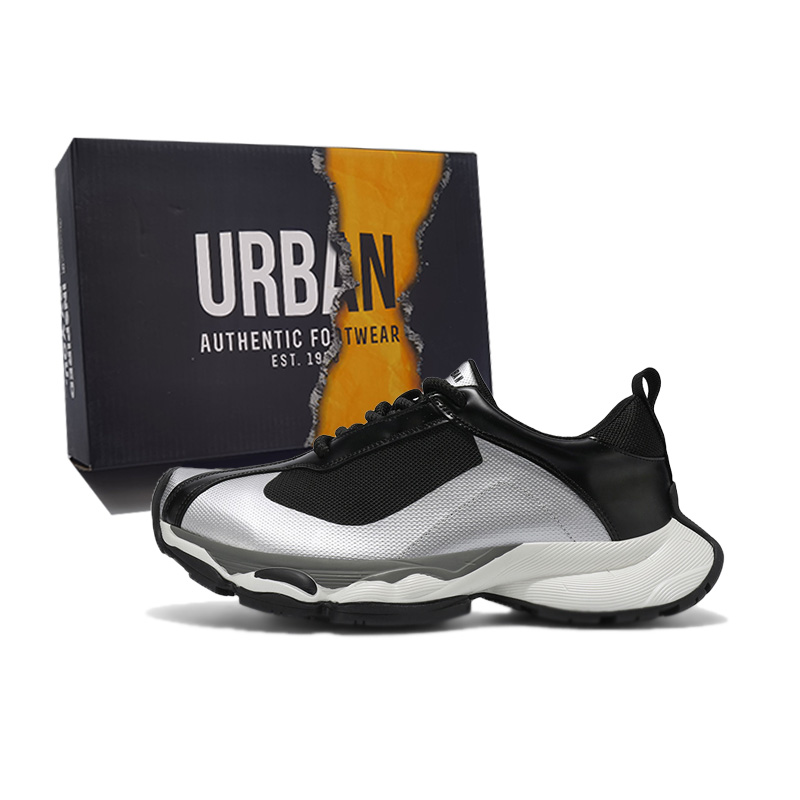 

URBAN AUTHENTIC Низкие массивные кроссовки мужские с защитой от истирания, водонепроницаемые, противоскользящие - черный серебристый, цвет Black Silver