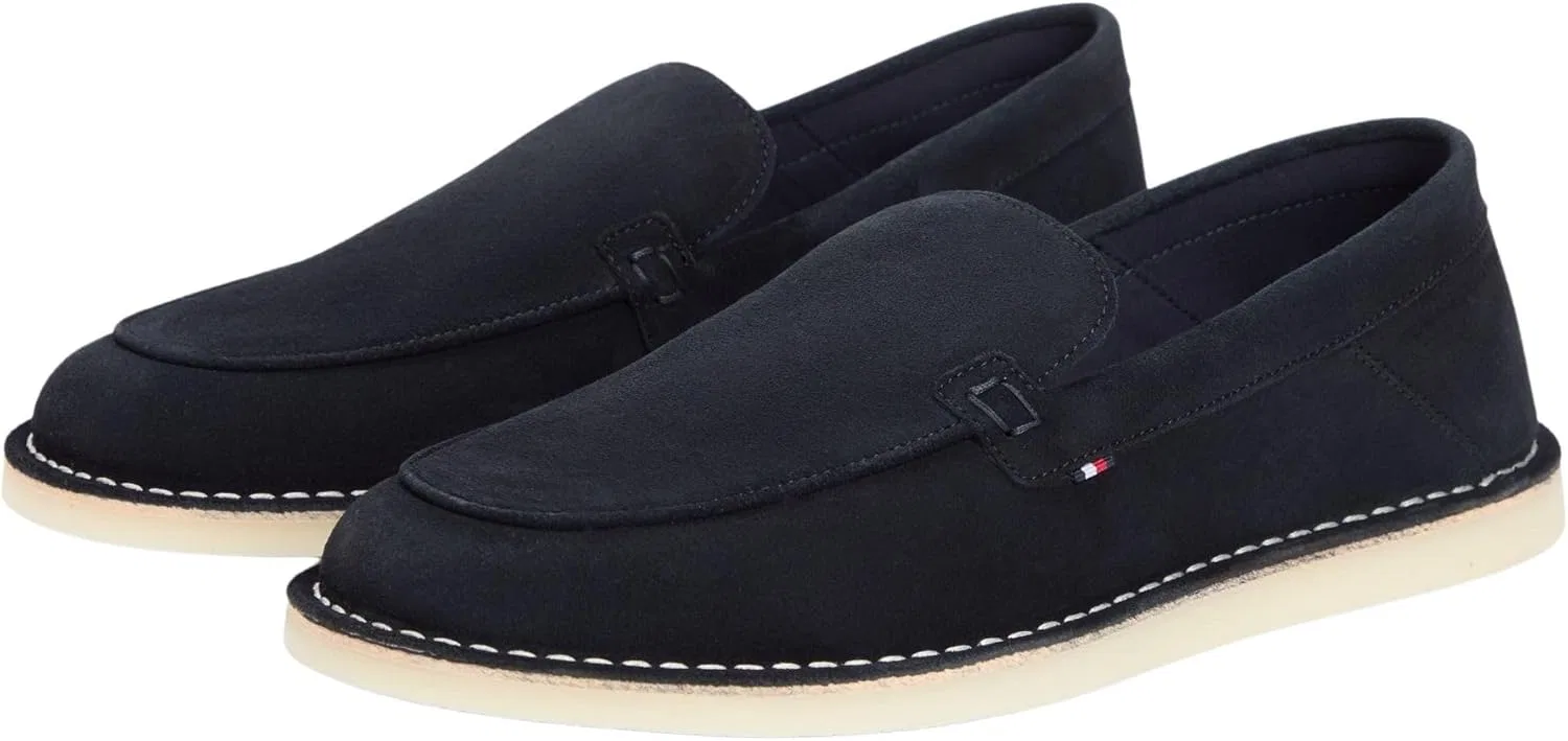 Мужские замшевые лоферы Tommy Hilfiger Hilfiger Stitchdown Fm0fm05782, низкие, Blue Desert Sky — фото 3