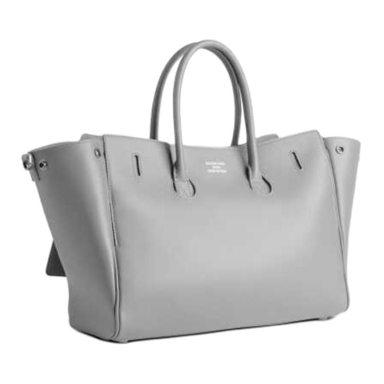 Balenciaga Женская сумка через плечо из коровьей кожи в облачно-сером цвете — фото 4