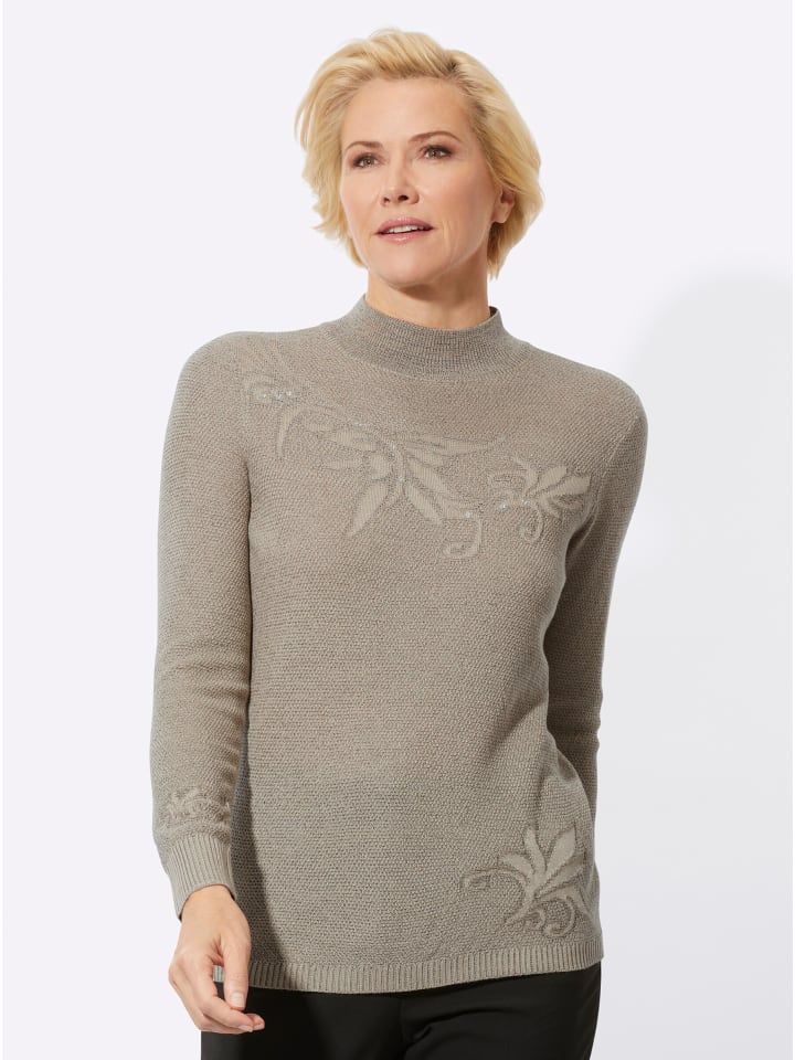 

Свитер с воротником-стойкой в цвете песочный меланж WITT WEIDEN