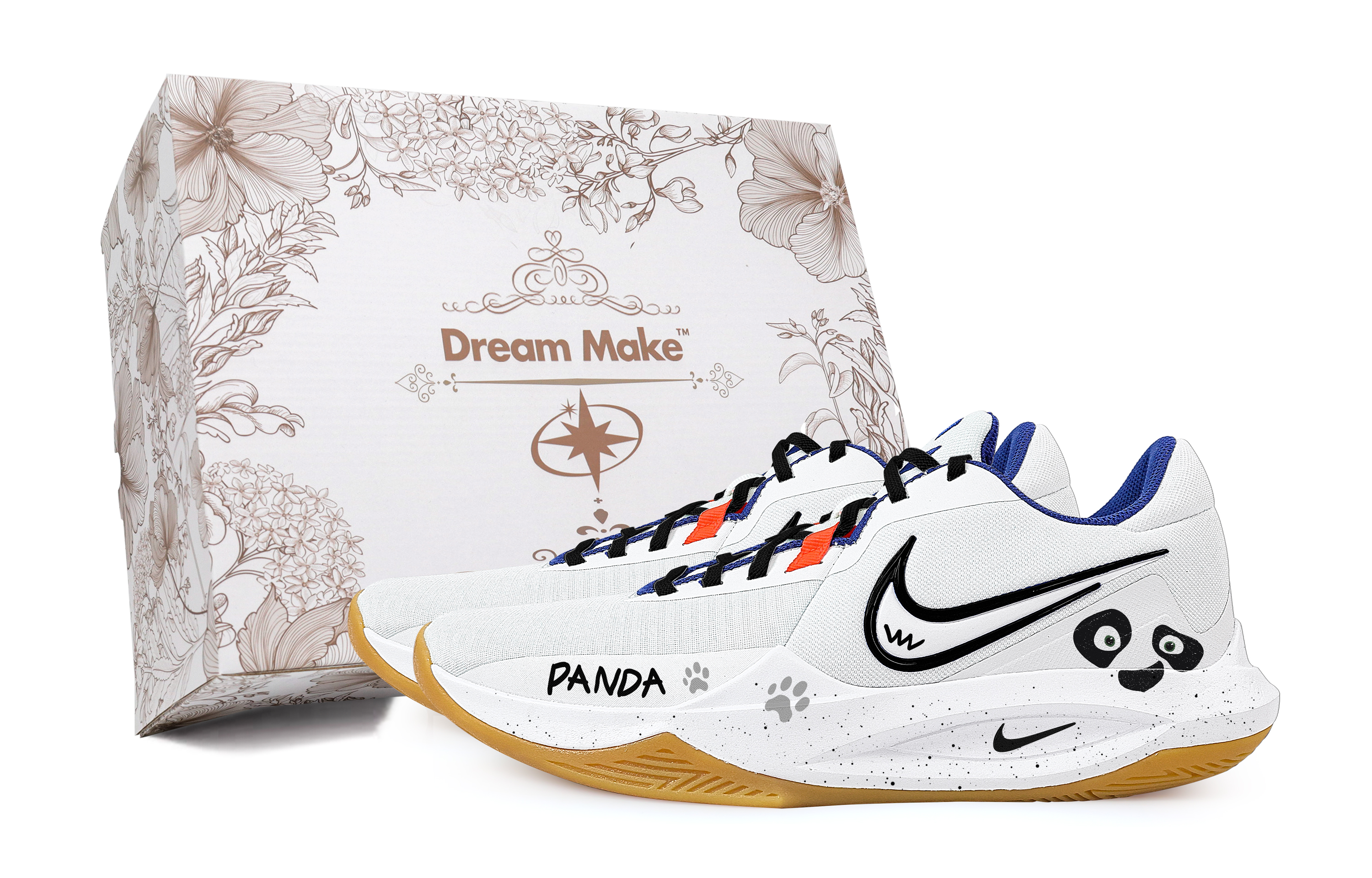 

Nike Баскетбольные кроссовки Precision 6 Panda White Box с противоскользящим покрытием, износостойкие, низкие, мужские, белые