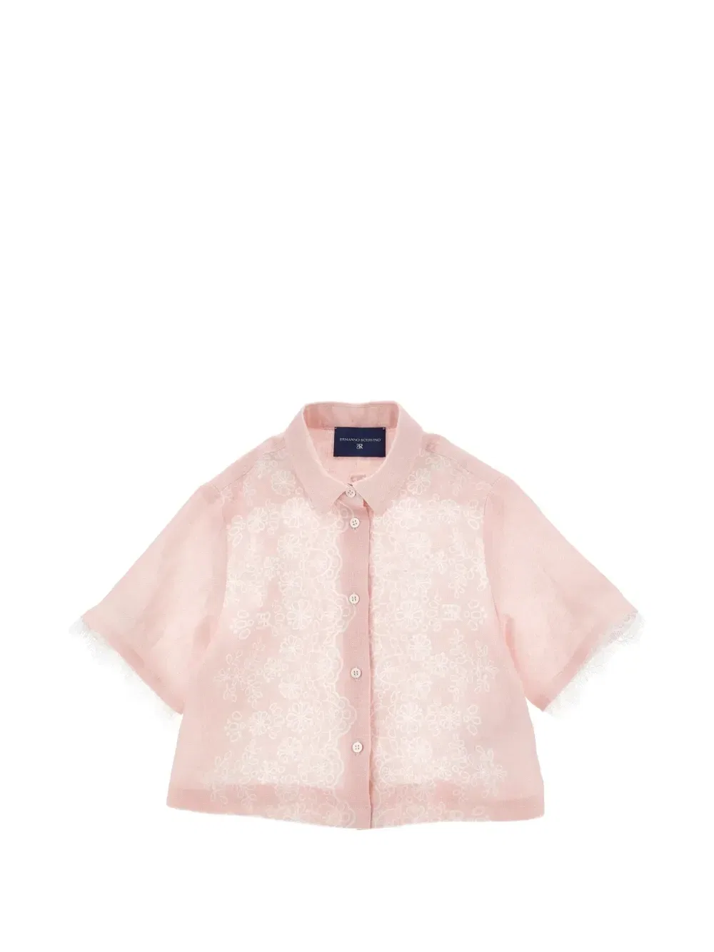 Рубашка с цветочной вышивкой Ermanno Scervino Junior, розовый