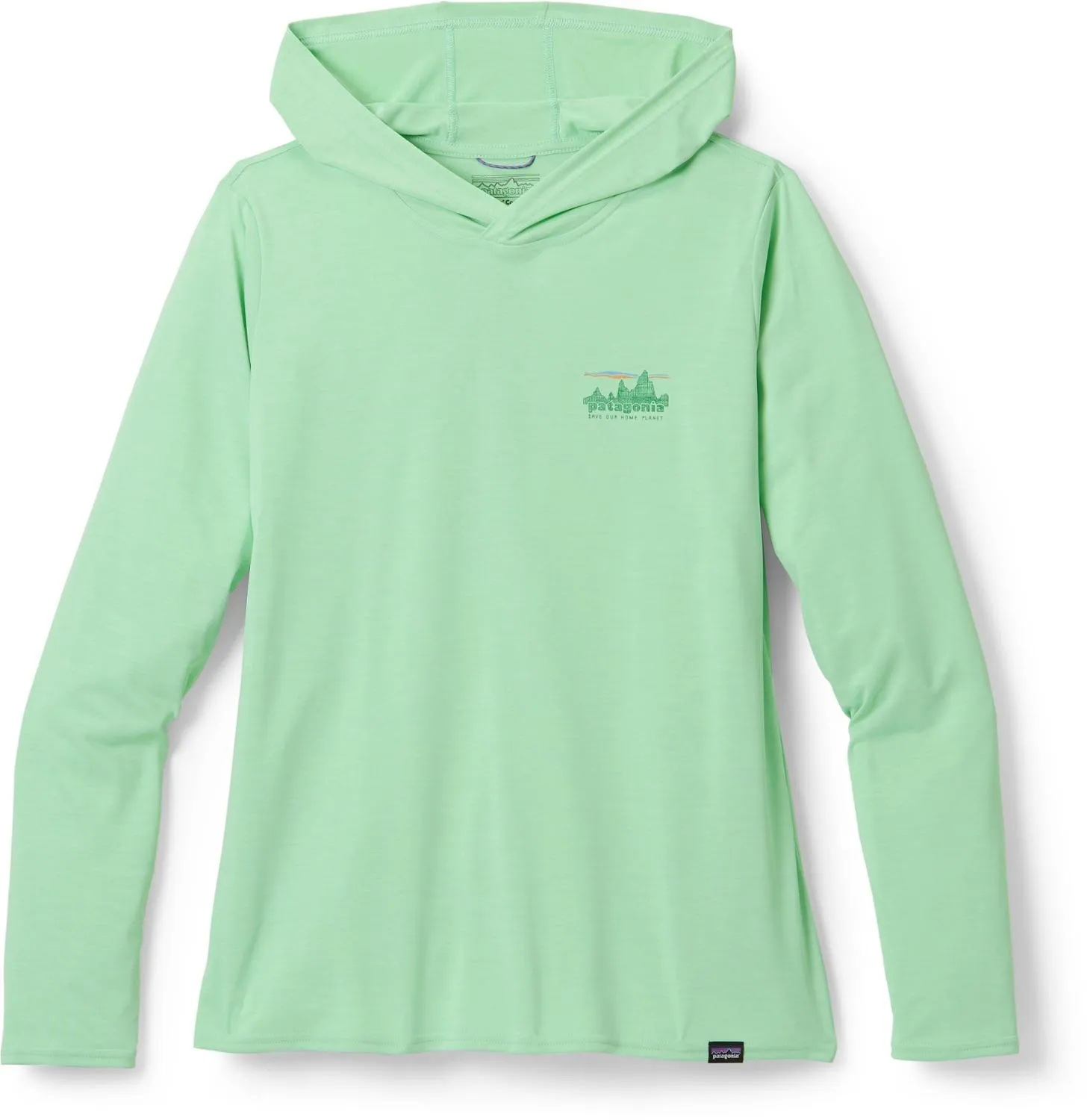 

Худи Capilene Cool Daily с принтом женское Patagonia, 73 Skyline/Rinsed Green X-dye