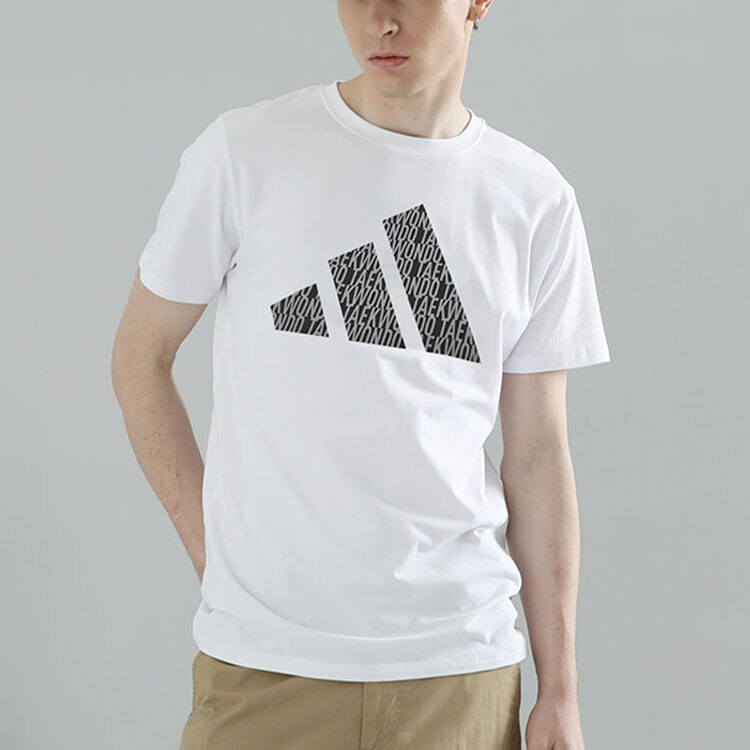 Футболка унисекс белая/черная Adidas, белый/черный — фото 3