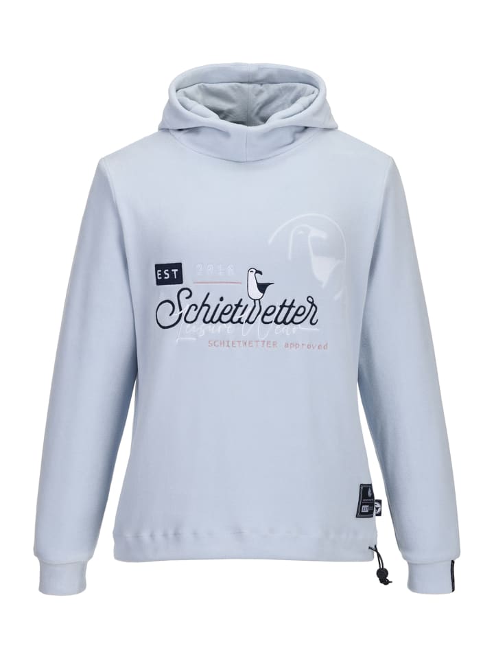 

SCHIETWETTER Худи из флиса Bad weather Saber Sina, 230 г, небесно-голубого цвета