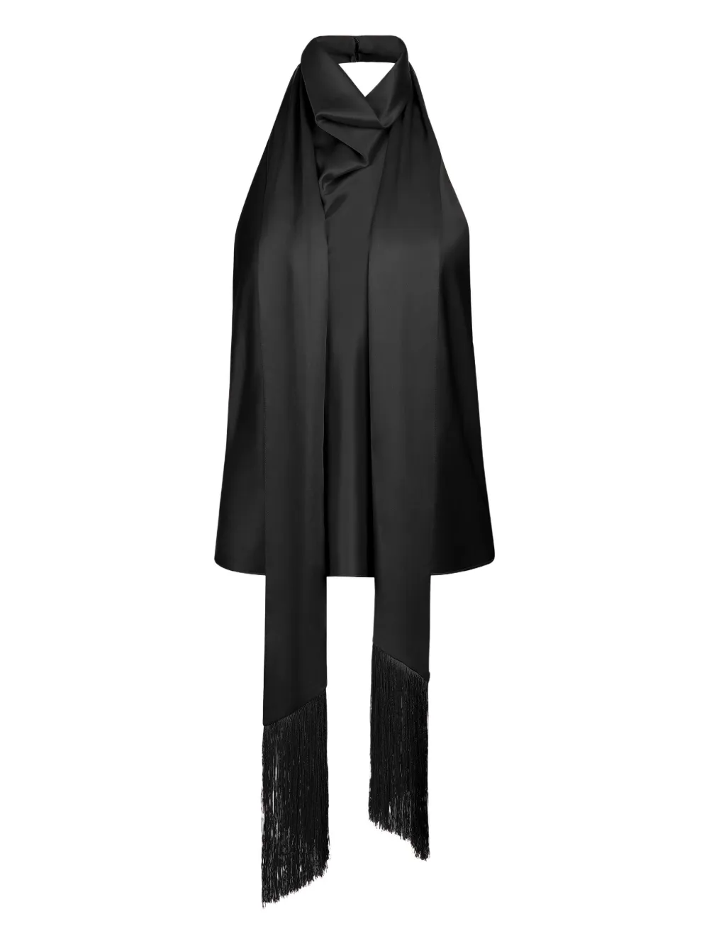 

Топ с вырезом халтер и бахромой Nina Ricci, черный