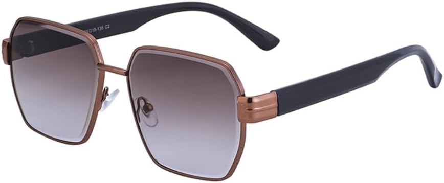 

Модные квадратные солнцезащитные очки для женщин, роскошные винтажные уникальные многоугольные солнцезащитные очки для женщин, стильные очки в крупной оправе LJTJTAV, Matte Brown