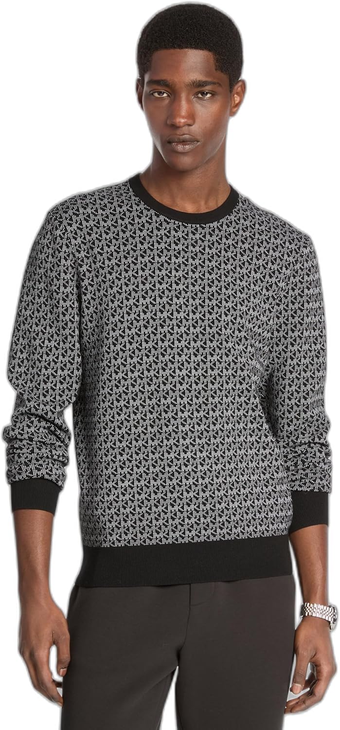 

Michael Kors мужской свитер MK Signature с круглым вырезом, Black