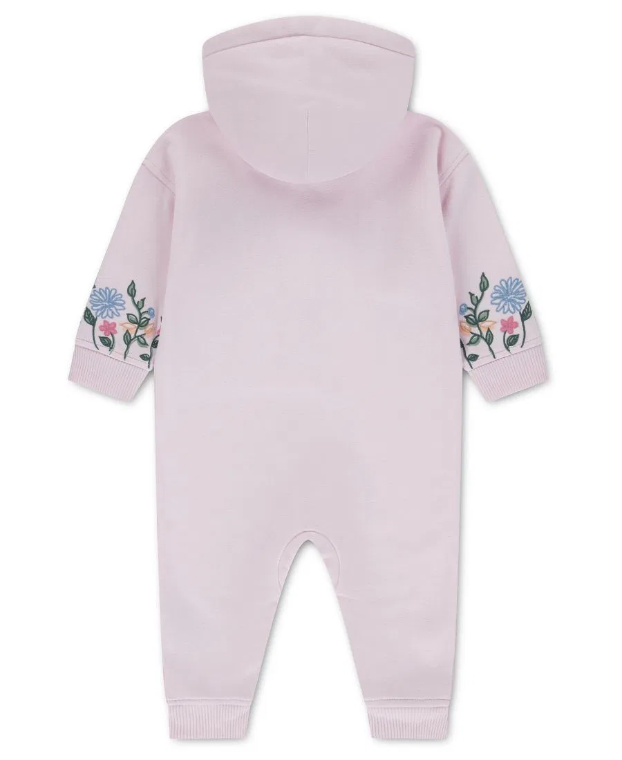 Детский комбинезон с цветочным принтом и капюшоном для девочек Abercrombie Kids, розовый — фото 2