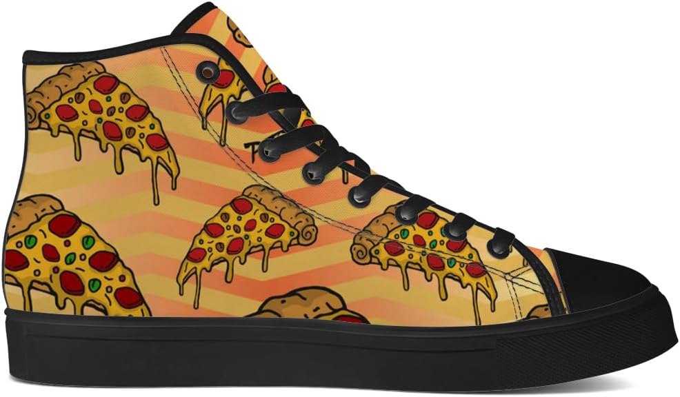 Кеды chebing Pizza High Top на высокой подошве для мужчин и женщин, высокие кроссовки на шнуровке, повседневная обувь, подарок для парня или девушки, желтый — фото 4