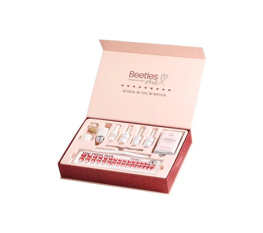 Набор накладных ногтей X Press Short Square French Tip Press Nails Kit, 160 шт Beetles, christmas classic красный — фото 3