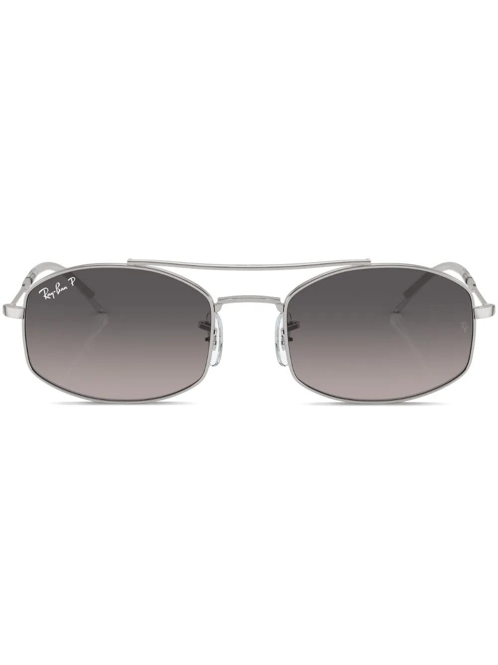 

Солнцезащитные очки в прямоугольной оправе с логотипом Ray-Ban, серебяный