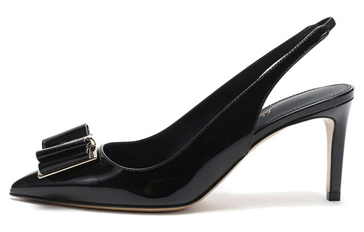 Туфли женские Ferragamo с бантиком, черный