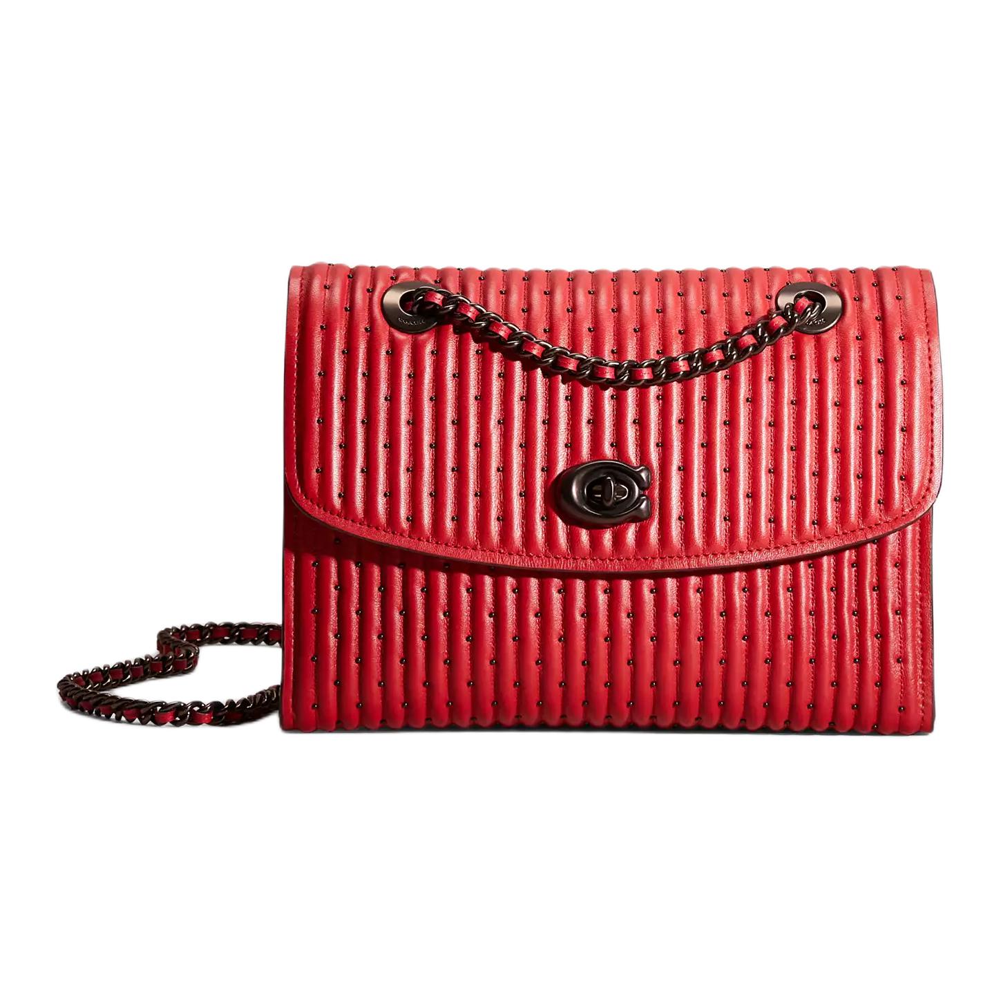 

COACH Сумка через плечо Parker из кожи наппа среднего размера женская красная