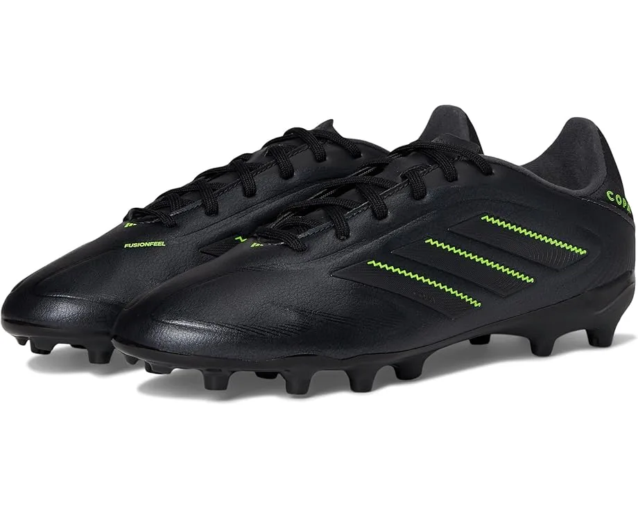 Кроссовки Adidas Kids Copa League Pure 3 Firm Ground/Multi Ground Cleats (Little Kid/Big Kid), Black/Solid Grey/Lucid Lemon