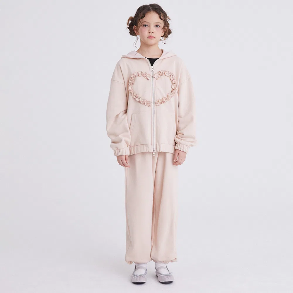 Детские джоггеры Heart Shirring, розово-бежевые, от Taeble