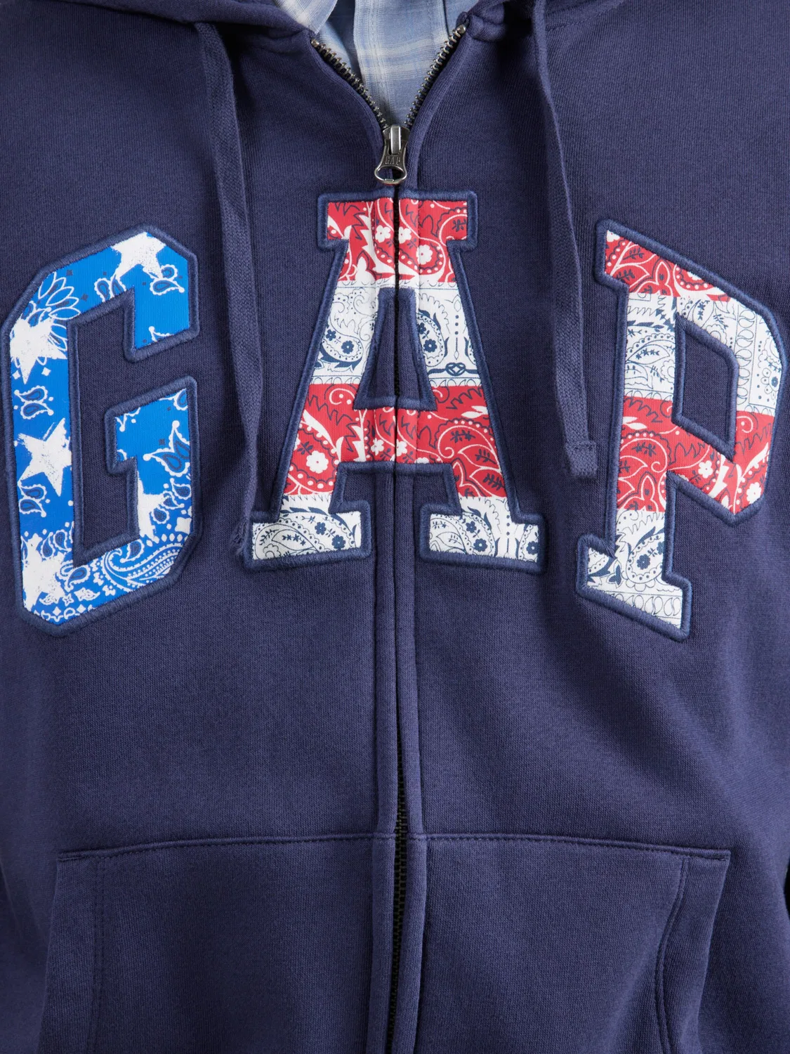 Толстовка на молнии Gap HERITAGE синего и темно-синего цвета — фото 2