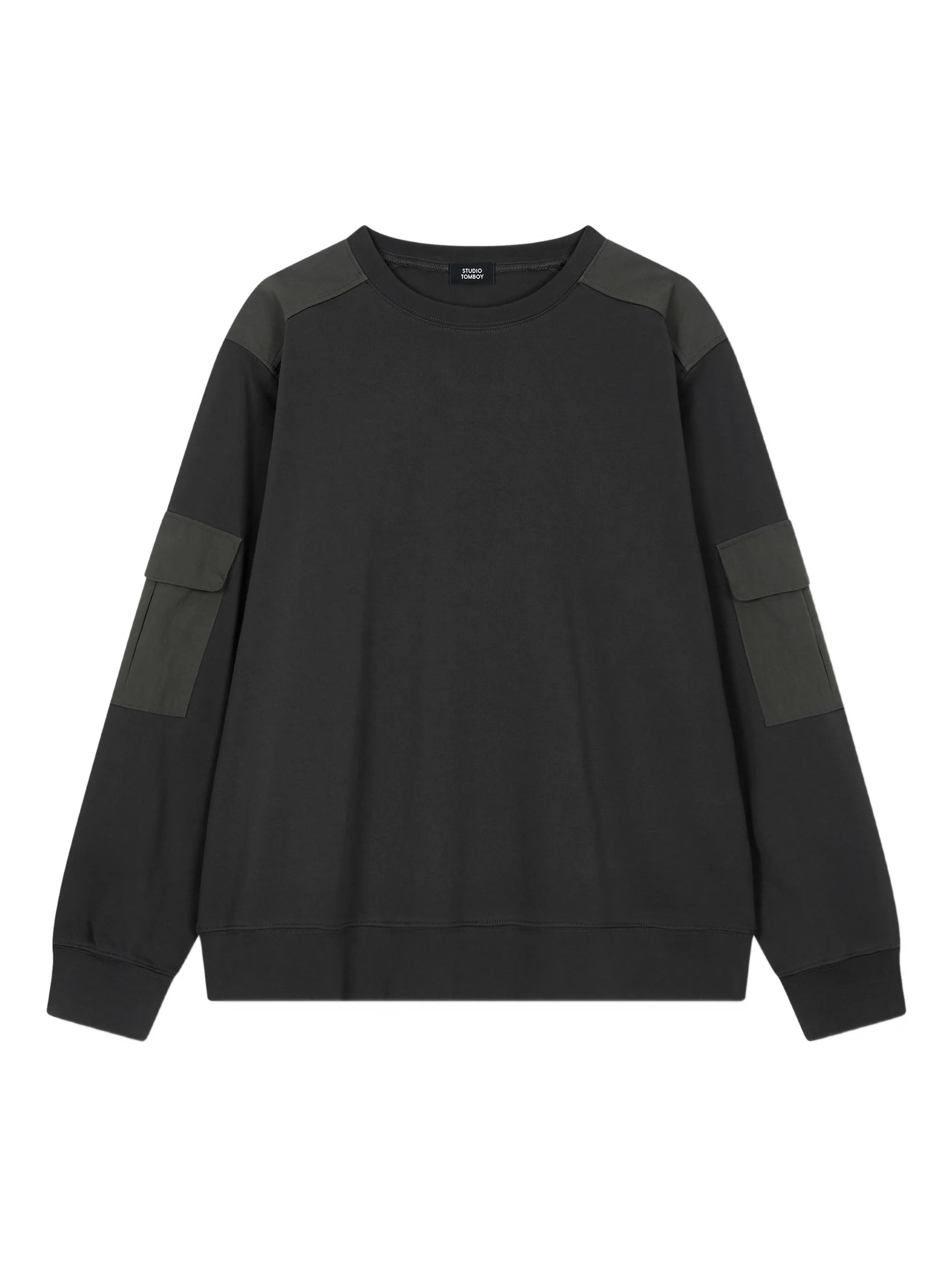 

Футболка с длинными рукавами и карманом Studio Tomboy, серый