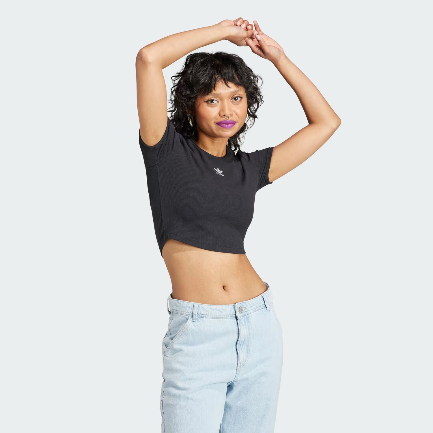 

Футболка Essentials в рубчик Adidas, цвет Black