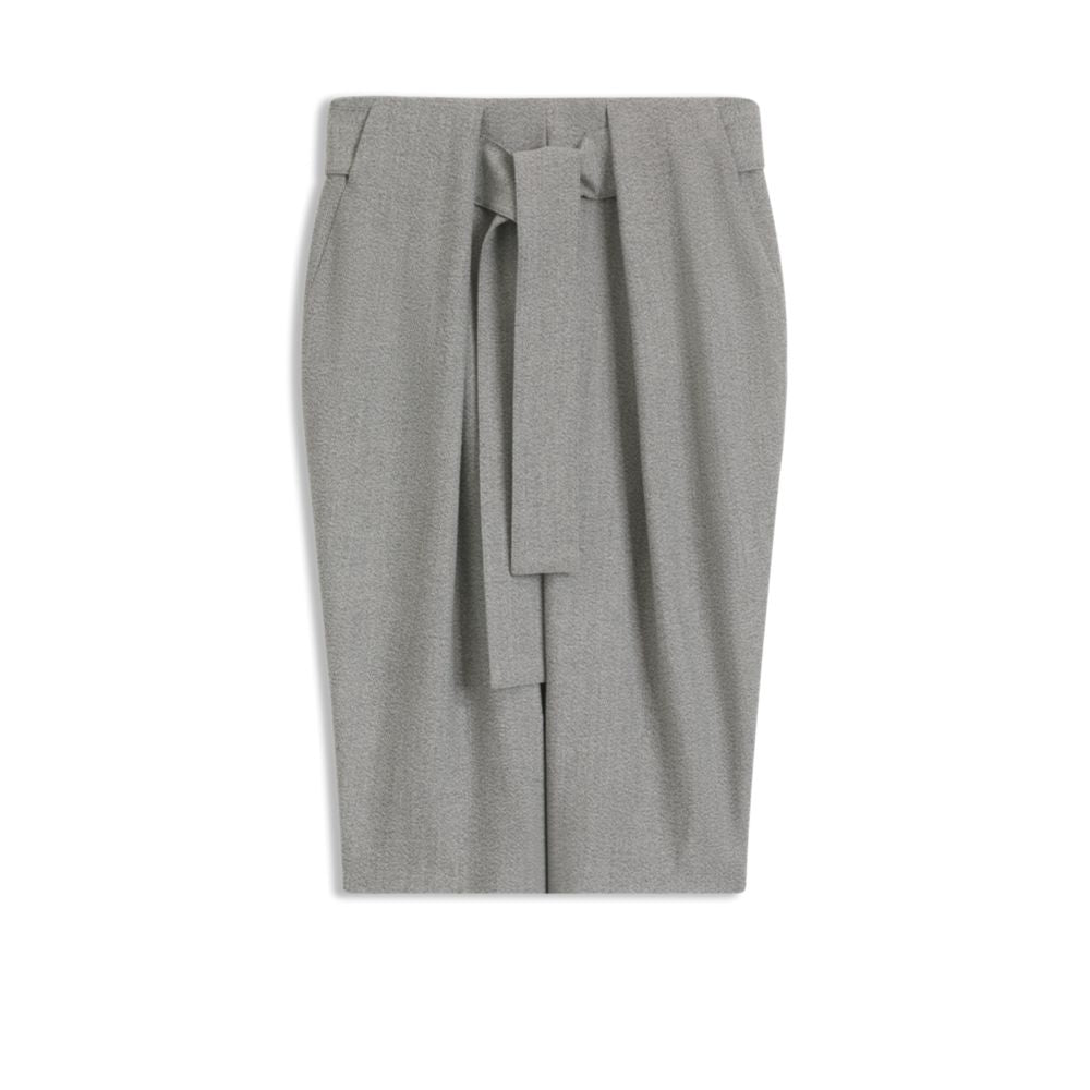 

Юбка с поясом и складками спереди BOSS, серебряный