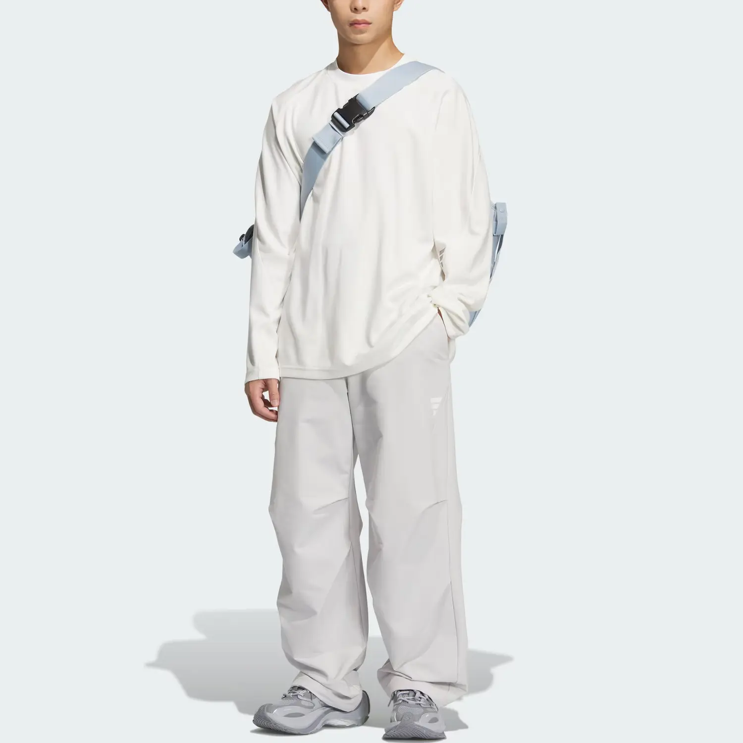 Брюки FOS FW25 Adidas, светло-серый — фото 3